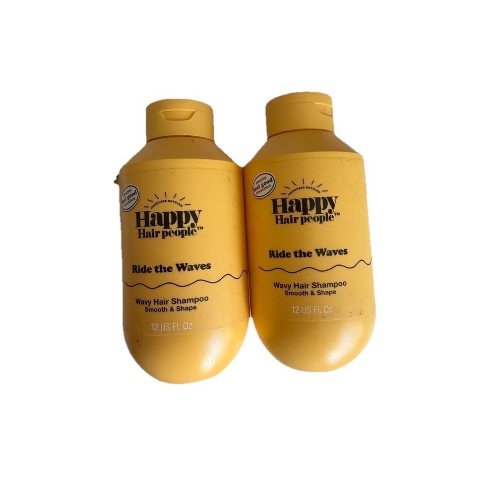 2Pcs Happy Hair People Ride the Waves Wavy Hair Shampoo Smooth and Shape 12 oz
